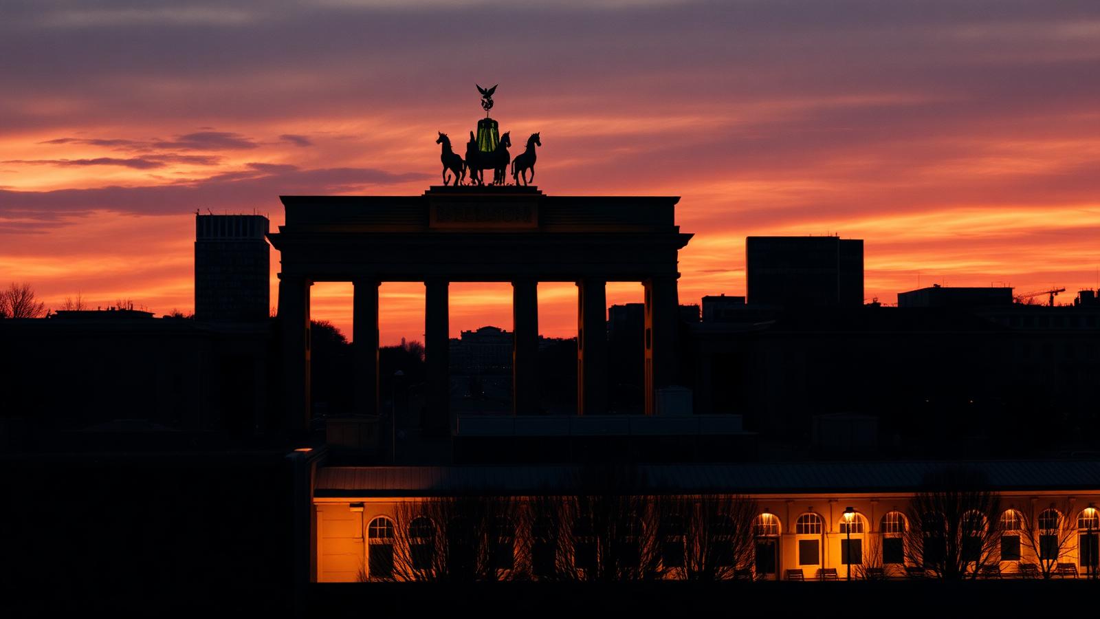 Berlin skyline at sunset